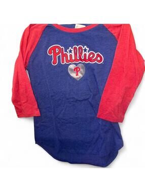 MLB Philadelphia Phillies Current Logo Tri-Blend 3/4-Sleeve Raglan T-Shirt